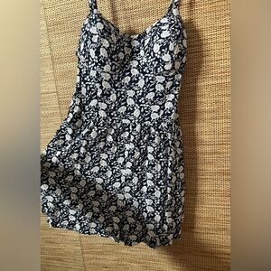 Floral Blue and White Romper